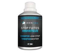 Stop Fuite Radiateur 300ml - IRONTEK | IT106 | Anti-Fuite Circuit Refroidissement sans Démontage | Action Immédiate | Colmatage Fuites Durable | Évite Surchauffe | Forumule Pro Gel + Paillettes Alu