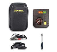 Stop & Go RCP Mini-compresseur d'air Compact avec Adaptateur de Voiture 12 V et lumière LED intégrée pour Moto, Scooter, VTT, UTV, Chariot de Golf et Tondeuse à Gazon