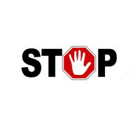 Stop Main - 21x9cm - Sticker/Autocollant