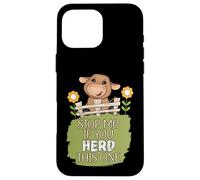 Stop Me If You Herd This One Funny Blague Highland Cow Coque pour iPhone 16 Pro Max