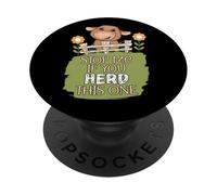 Stop Me If You Herd This One Funny Blague Highland Cow PopSockets PopGrip Adhésif