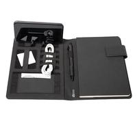 Stop Ocean Plastic 46222 RPET Belize Porte-documents en nylon PET et cuir Format A5 Organiseur pour bureau et quotidien Anthracite 22 x 17 x 2 cm