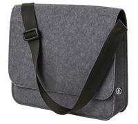 Stop Ocean Plastic 46229 Sac messager en feutre rPET pour ordinateur portable 17,3" avec bandoulière, rabat et fermeture Gris foncé Env. 36 x 27 x 8 cm