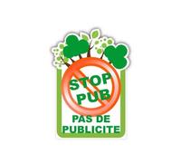 stop pub arbre pas de publicité logo 2 autocollant adhésif sticker - Taille : 12 cm
