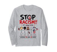 Stop Racism It's Okay to Be Asian Black Arab Normal American Manche Longue