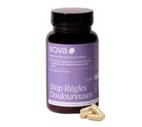 Stop Règles Douloureuses - Confort Menstruel - Crampes Abdominales & Douleurs de Règles - Achillée Millefeuille, PEA, Camomille - Complément Alimentaire Femme - 4 Gélules/Jour - SOVA (1 mois)