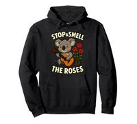 Stop & Smell The Roses Funny Koala Music Citation Sweat à Capuche