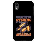 Stop Staring at My Mussels Workout Seafood Pun Coque pour iPhone XR