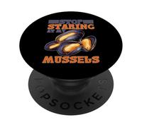 Stop Staring at My Mussels Workout Seafood Pun PopSockets PopGrip Adhésif