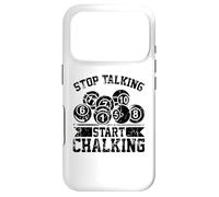 Stop Talking Start Chalking - Billard drôle à 8 Boules Coque pour iPhone 17 Pro