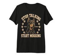 Stop Talking Start Mogging Doberman Dog Meme T-Shirt Haut de Gamme