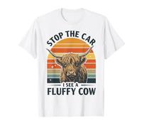 Stop The Car I See A Fluffy Cow Highland Cow Western Life T-Shirt
