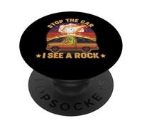 Stop The Car I See A Rock Sarcastique T-Rex Asteroid Dinosaur PopSockets PopGrip Adhésif
