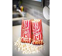 STOP TO SHOP! Lot de 100 sacs à popcorn individuels en papier Marron et rouge 42,5 g