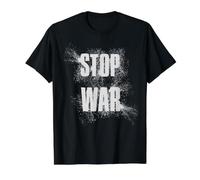 Stop War - NO War - Peace T-Shirt Graphique avec Valeur, Homme, Noir, M