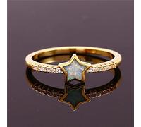 STOPI Mignon Femelle Blanc Bleu Opale De Feu Pierre Anneau Or Argent Couleur Bague De Fiançailles Charme Cristal Étoile Anneaux De Mariage pour Les Femmes