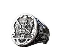 STOPI Nouvelle Bague Vintage Cool Eagle Man avec Un Blason du Produit Russe Bijoux De Mode De Haute Qualité