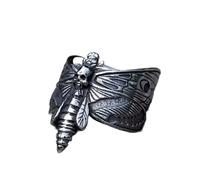 STOPI Nouvelles Bagues pour Hommes Papillon Crâne Motif Gothique Punk Moto Bijoux Cadeaux