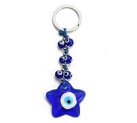 STOPI Perle Coeur Étoile Pendentif Porte-clés Bleu Turc Mauvais Œil Voiture Sac À Main Porte-clés pour Femmes Hommes Bijoux De Mode