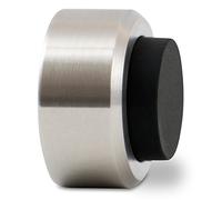 Stoppwerk Butoir de porte - acier inoxydable avec butée en caoutchouc - avec fixation mural - Butée de Porte - Arrêt Porte - Ø 3,2 cm, Hauteur 2 cm