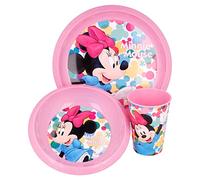 Stor 8412497511150Facile Ensemble de Vaisselle 3 pièces, Minnie Se Sentir Bien