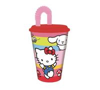 Stor Gobelet réutilisable pour enfant Hello Kitty and Fiends avec couvercle et paille 430 ml