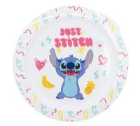 Stor Assiette à dîner originale Disney Stitch en plastique alimentaire résistant au micro-ondes, réutilisable et facile à nettoyer pour enfants