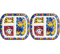Stor Assiette Enfant Pat' Patrouille 3 Compartiments, 772ml Plastique sans BPA, Micro-ondes, Vaisselle Bébé Repas (Lot de 2)