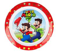 Stor Assiette Enfant Super Mario Bros en Plastique 938ml - Compatible Micro-ondes, Design Ergonomique pour Enfants