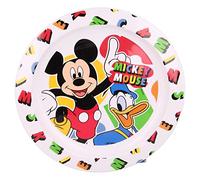 STOR Assiette Originale Disney Mickey en Plastique de qualité Alimentaire pour Enfants, Passe au Micro-Ondes, Lavable et réutilisable