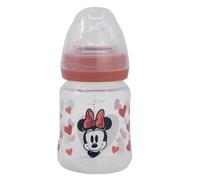 STOR Biberon col large 150 ml tétine silicone 3 positions Minnie Mouse Heart Full