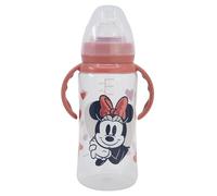 STOR Biberon col large 360 ml tétine silicone 3 positions avec anses Minnie Mouse Heart Full