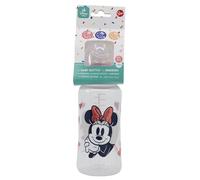 STOR Biberon col large 360 ml tétine silicone 3 positions Minnie Mouse Heart Full