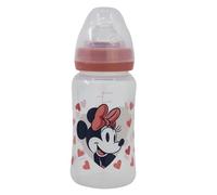 STOR Biberon Col Large Minnie Mouse Disney Baby 240ml Tétine Silicone 3 Positions Système Anti Coliques Sans BPA 0+ Mois