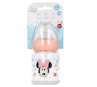 Stor Biberon Disney Minnie 150 ml, en plastique sans BPA, avec tétine anti-coliques, lavable et réutilisable, adapté au micro-ondes et au lave-vaisselle