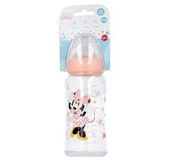 Stor Biberon Disney Minnie 360 ml pour enfants, en plastique sans BPA, avec tétine ronde, lavable et réutilisable, adapté au micro-ondes et au lave-vaisselle