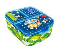 Stor Boîte à Goûter Bluey et Bingo, Licence Officielle, Lunch Box Enfant avec 3 Compartiments, Sans BPA, pour Fille et Garçon, École et Maternelle, 17x14x5 cm