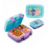 STOR Boîte à Lunch Stitch 1705ml - Lunch Box Enfant avec 4 Compartiments sur 2 Niveaux - Plastique Résistant Sans BPA - Idéale pour l'École