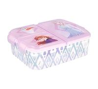 Boîte à goûter multi-compartiments - Ice Magic - La Reine des Neiges - Rose - Sans BPA - 19,5 x 16,5 x 6,7 cm