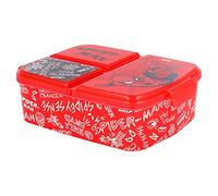 Stor Boîte à sandwich Marvel Spiderman pour enfants à 3 compartiments, en plastique sans BPA, réutilisable et lavable, ne convient pas aux micro-ondes et au lave-vaisselle