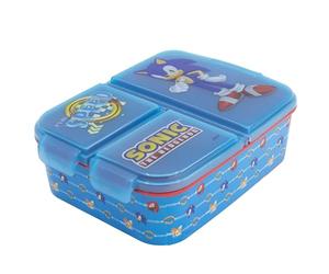 Stor Boîte à Sandwich Sonic Le Hérisson Enfant 3 Compartiments 2156ml - Lunch Box Scolaire pour École Maternelle
