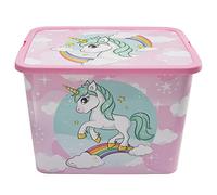 Stor BOÎTE DE RANGEMENT DÉCORÉE. CAPACITÉ DE 23 LITRES.| BOÎTE CLICK. UNICORN RAINBOW RANGE ALC
