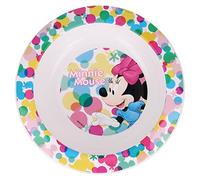 STOR Bol Disney Minnie en Plastique de qualité Alimentaire pour Jeunes Enfants, Passe au Micro-Ondes, Lavable et réutilisable.