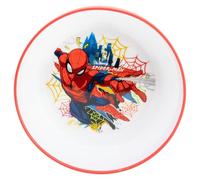 Stor Bol Enfant Spider-Man 902ml avec Base Antidérapante, Plastique sans BPA, Compatible Micro-ondes, Bol Bébé pour Maison et École