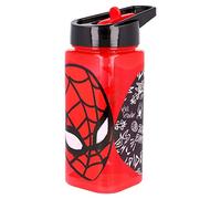 Stor Bouteille d'eau réutilisable carrée Spiderman avec Paille intégrée, 530 ML