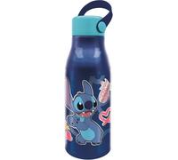 Stor Bouteille en aluminium Disney Stitch 760 ml originale pour enfants avec bouchon avec poignée en silicone et couvercle avec crochet.