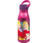 Stor Bouteille en aluminium originale Disney Princess 760 ml pour enfants avec bouchon avec poignée en silicone et couvercle avec crochet.