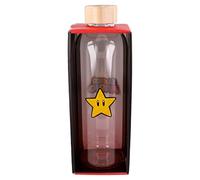 STOR - Super Mario Bros - Bouteille large en verre avec manchon Silicone - Réutilisable - 1030 ml