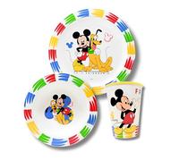 Stor Coffret Repas pour Enfants Mickey Mouse - Assiette, Bol et Gobelet - Service de Vaisselle Enfant Petit Déjeuner, Déjeuner et Dîner - Vaisselle Réutilisable Sans BPA - Idéal Garçons et Bébé