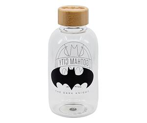 Stor DC-COMICS - MARVEL - Petite Bouteille en verre - Réutilisable BATMAN - Bouteille transportable 620 ml - couvercle en bambou
